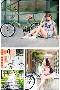Amazon | 折りたたみ自転車 20インチ 外装6段変速ギア フロントライト