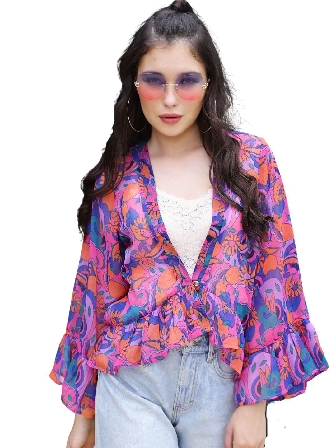 SeraWomen's Polyester Modern Shrug Sweater