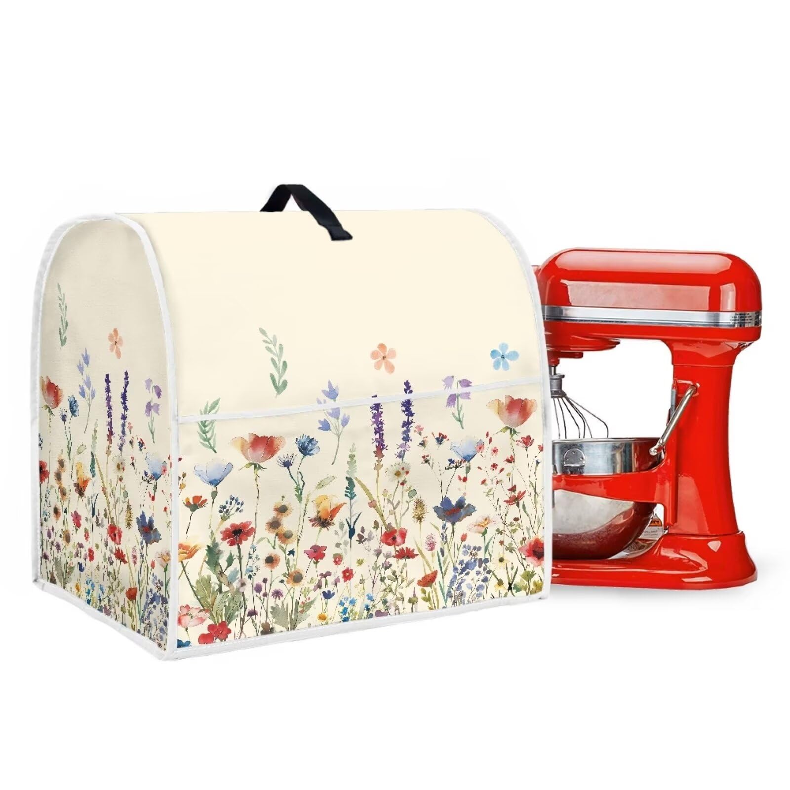 Uorisanigo Kitchen Aid Mixer Covers for Stand Mixer 6-8 qt Small Appliance Dust Cover with Pockets Floral Stand Mixer Cover Kitchen Mixer Parts & Accessories Decorative Protector