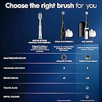 Vista 11 de Oral-B iO Deep Clean Cepillo de dientes recargable eléctrico, negro con iO Series 3 Limited, 2 cabezales de cepillo y estuche de viaje - Sensor