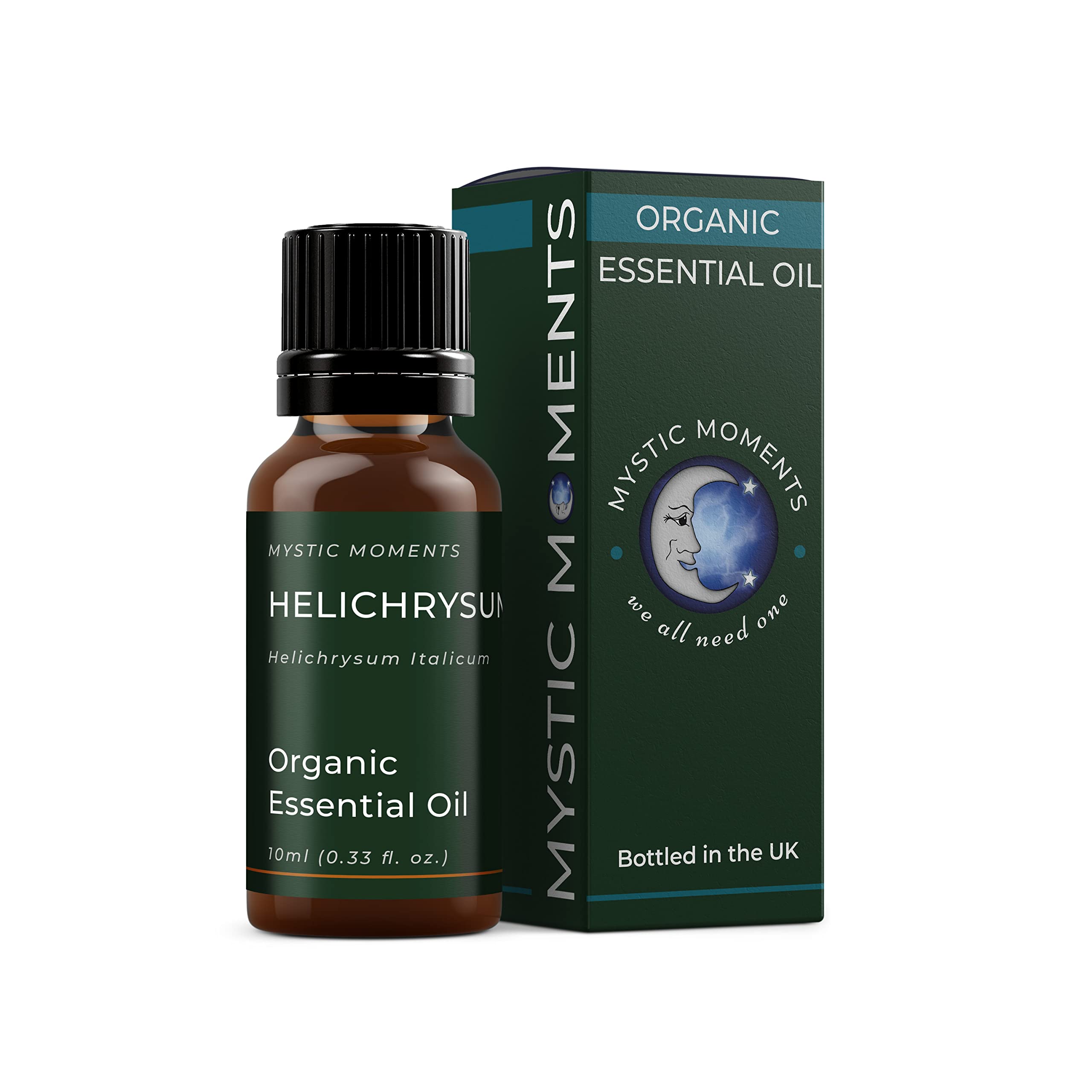 Mystic Moments | Huile essentielle biologique d'Hélichryse | 10ml | Hélichryse italicum apporte aux diffuseurs, aux mélanges d'huiles et aux formulations parfumées un arôme chaud herbacé.
