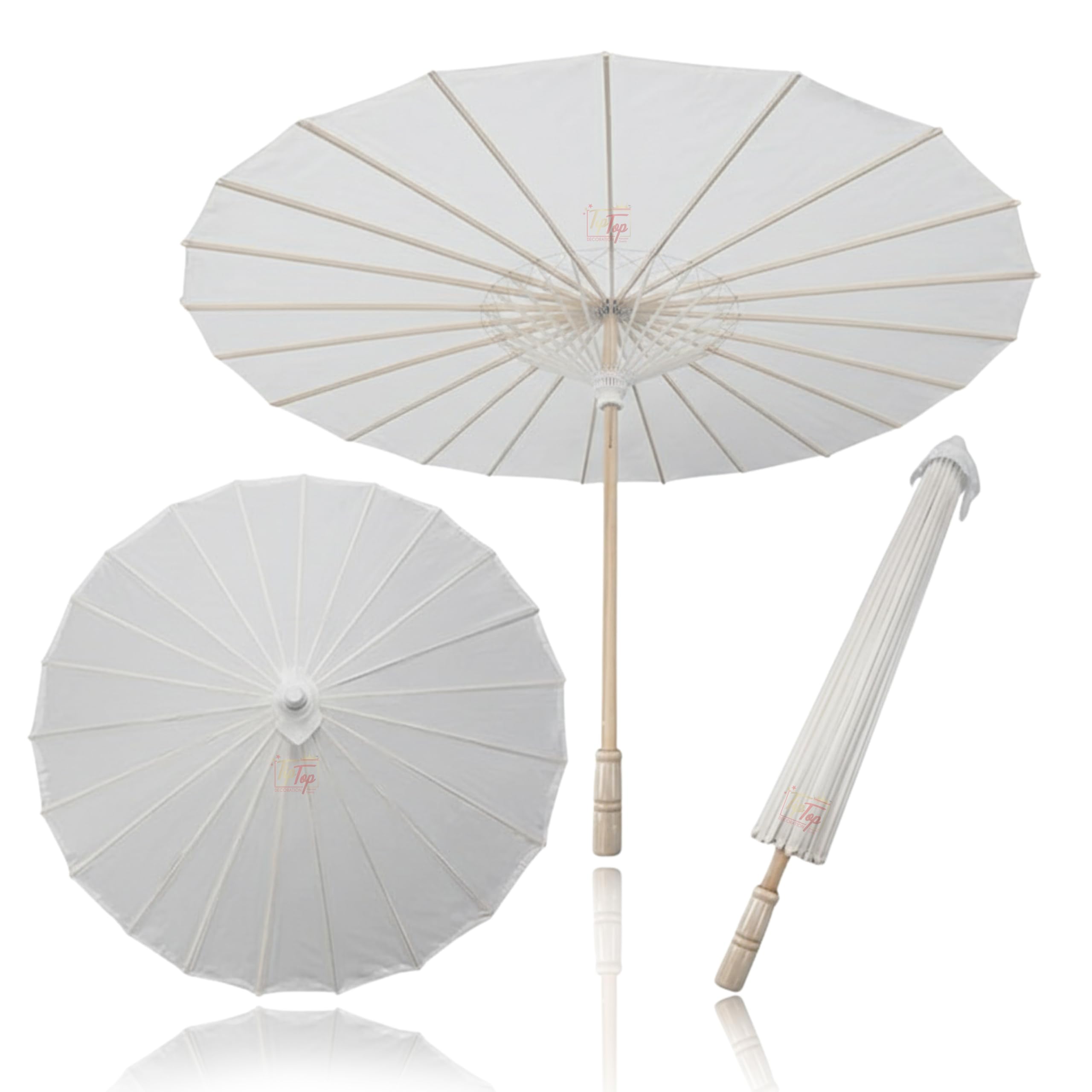 Premium 32 Inch Japanese Parasol Cloth Traditional Wooden Umbrella (Authentic) (Handmade) (1 Piece)