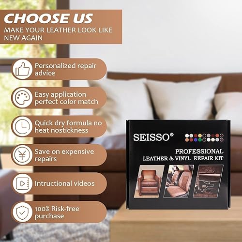Miniatura 6 de Kit de reparación de cuero de 18 colores  para muebles, asientos de automóvil, sofás, zapatos, barco, relleno de tinte de cuero, restauración de