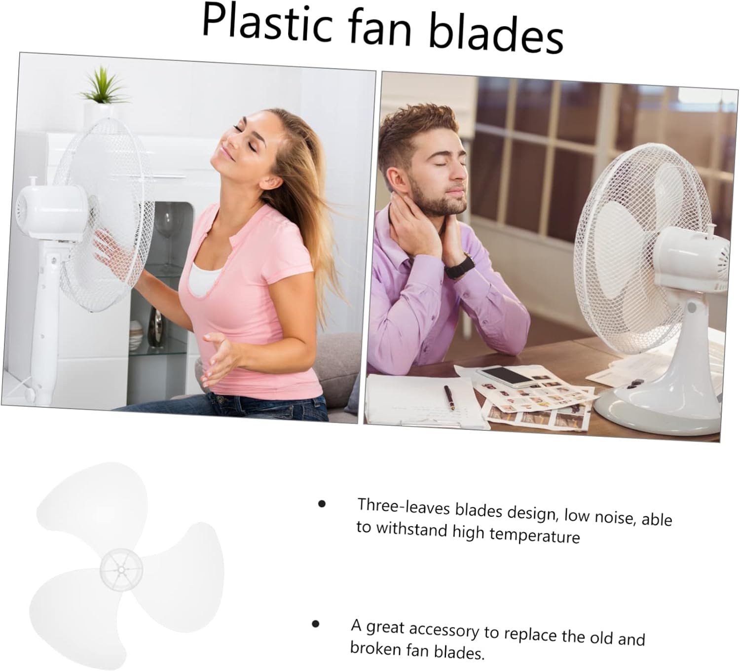 PRETYZOOM Electric Fan Blades Parts 2pcs 14''/16'' Replacement Blades for Outdoor Fans