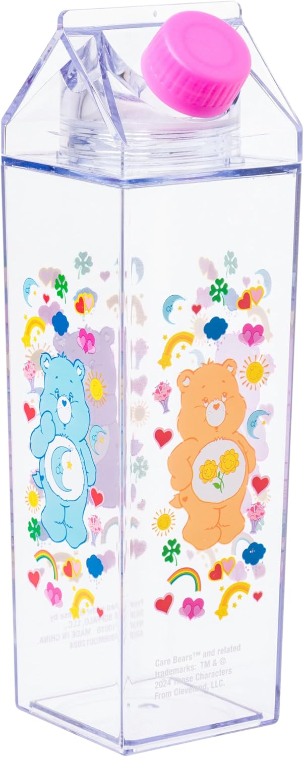 Silver Buffalo Care Bears Cheer, Milk Carton Bottle, 16.2oz image 2