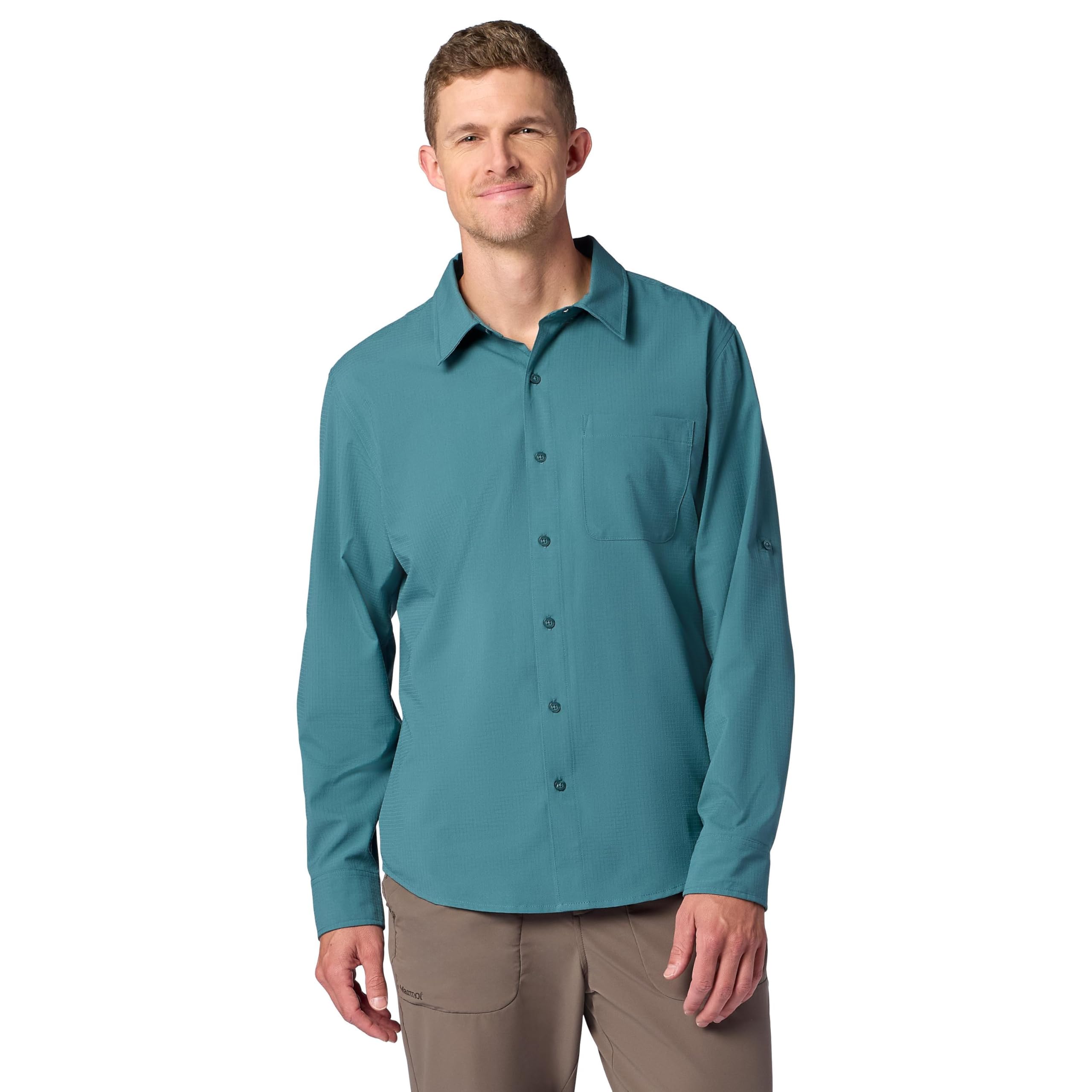 MARMOT Men's Standard AirExchange Long Sleeve Shirt, Seafloor, Medium