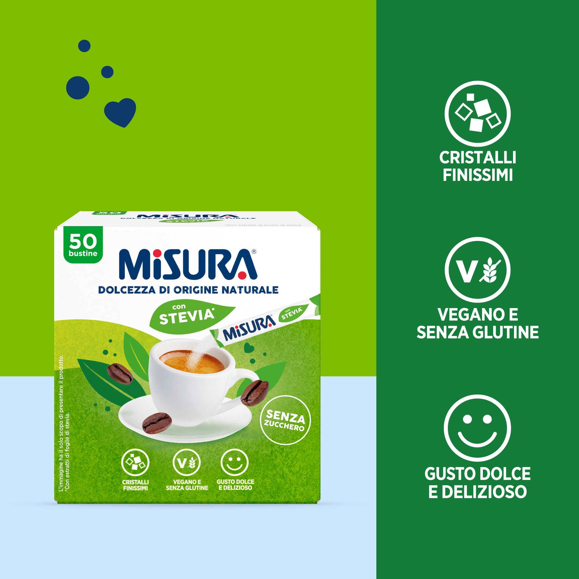 Misura Stevia in Bustine, Cristalli Finissimi, Multipack 12x50