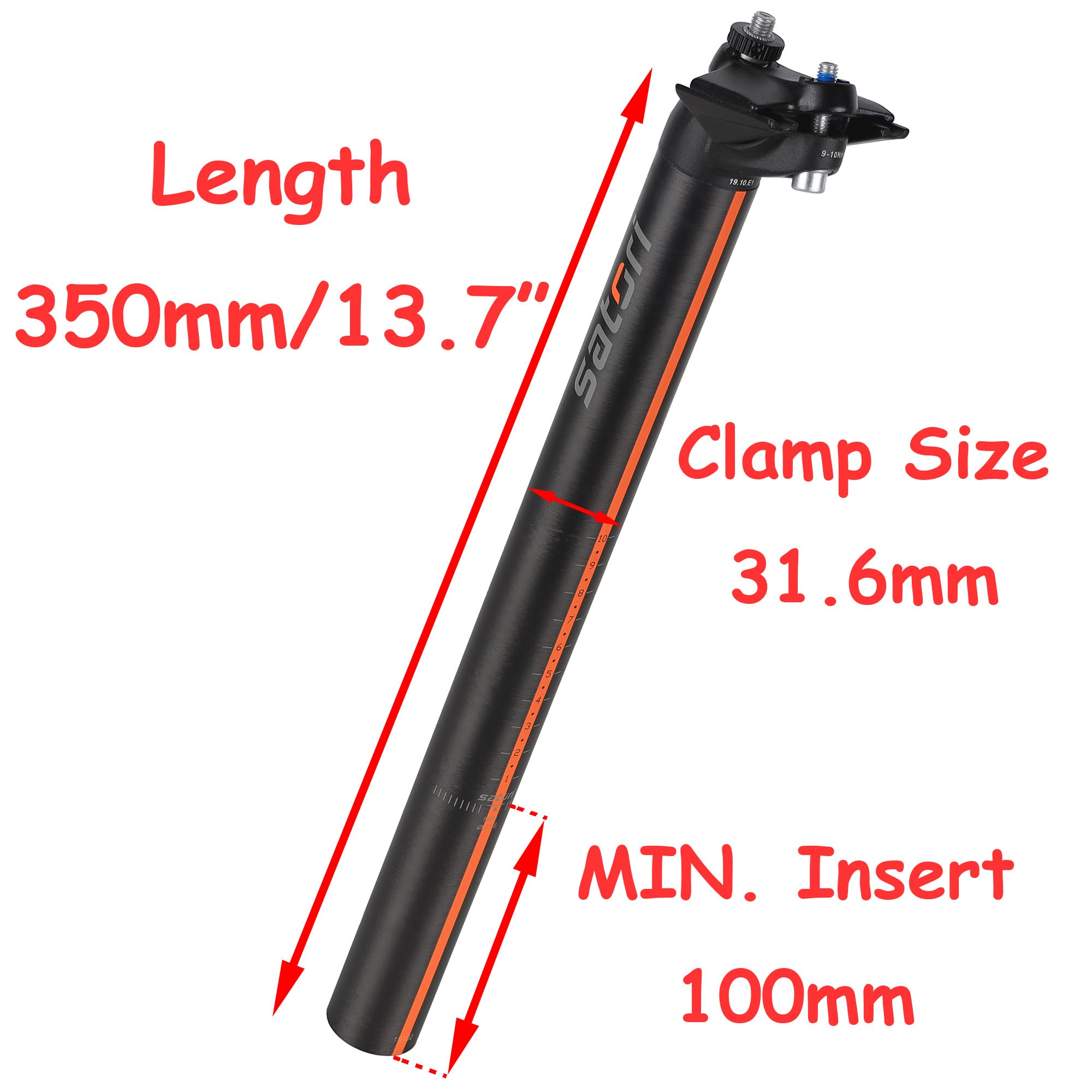 Satori Trident-of Road Bike Bicycle UD Carbon Fiber Aluminum Alloy 18mm Offset Setback Seatpost Length 350mm - Clamp 31.6mm