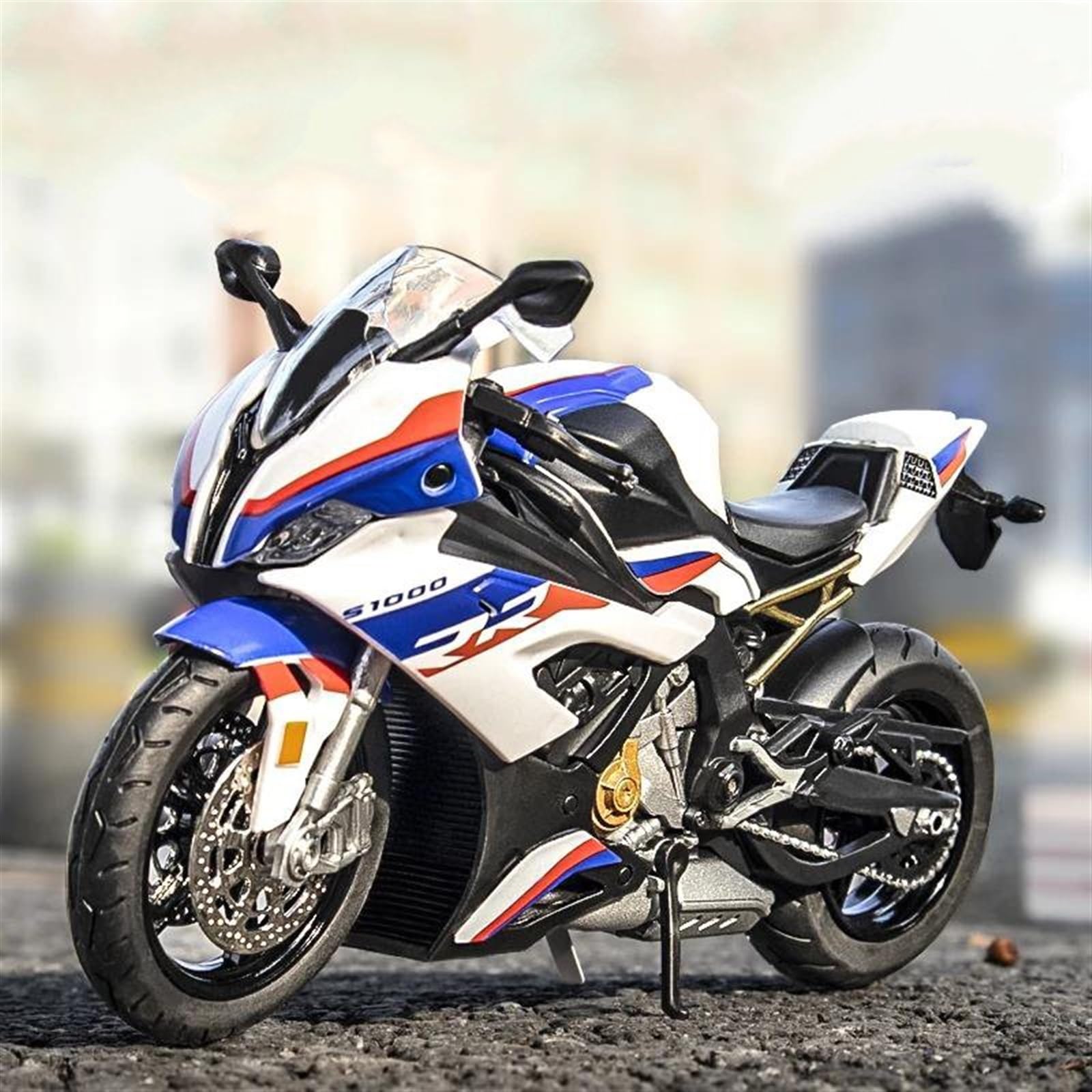 SEYXF Motorbike Toy Motorcycle Model Simulation Alloy Toy 1/12 for BMW S1000R R(White with Box)