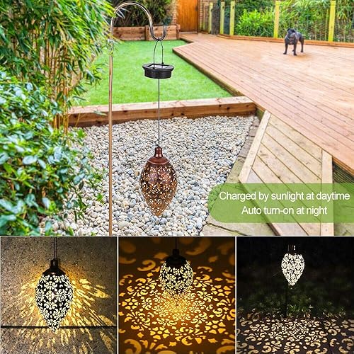 Miniatura 3 de Luces solares colgantes Tomshine linterna solar LED jardín luces lámpara de metal impermeable para decoración al aire libre
