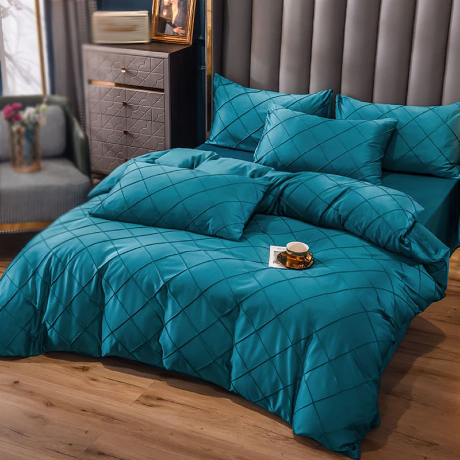 SUKU  レーヨン掛布団+枕カバーセット Amazon｜MMLYY 布団カバー シングル 涼感夏用寝具 4点セット