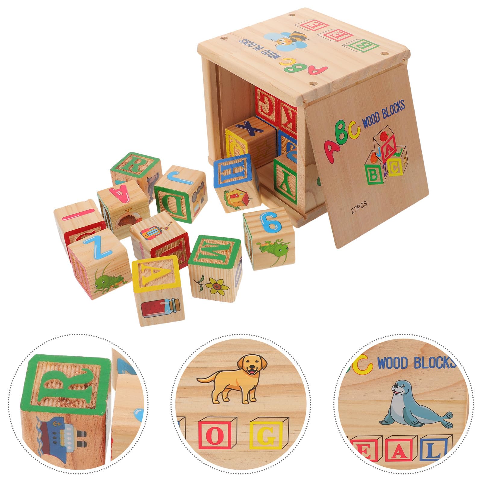 DECHOUS Blocchi in Legno ABC e Numeri per Gioco Educativo Impilabile per Ragazzi e Ragazze Materiale Didattico per Apprendimento di Lettere e Calcolo Giocattolo Creativo e Interattivo