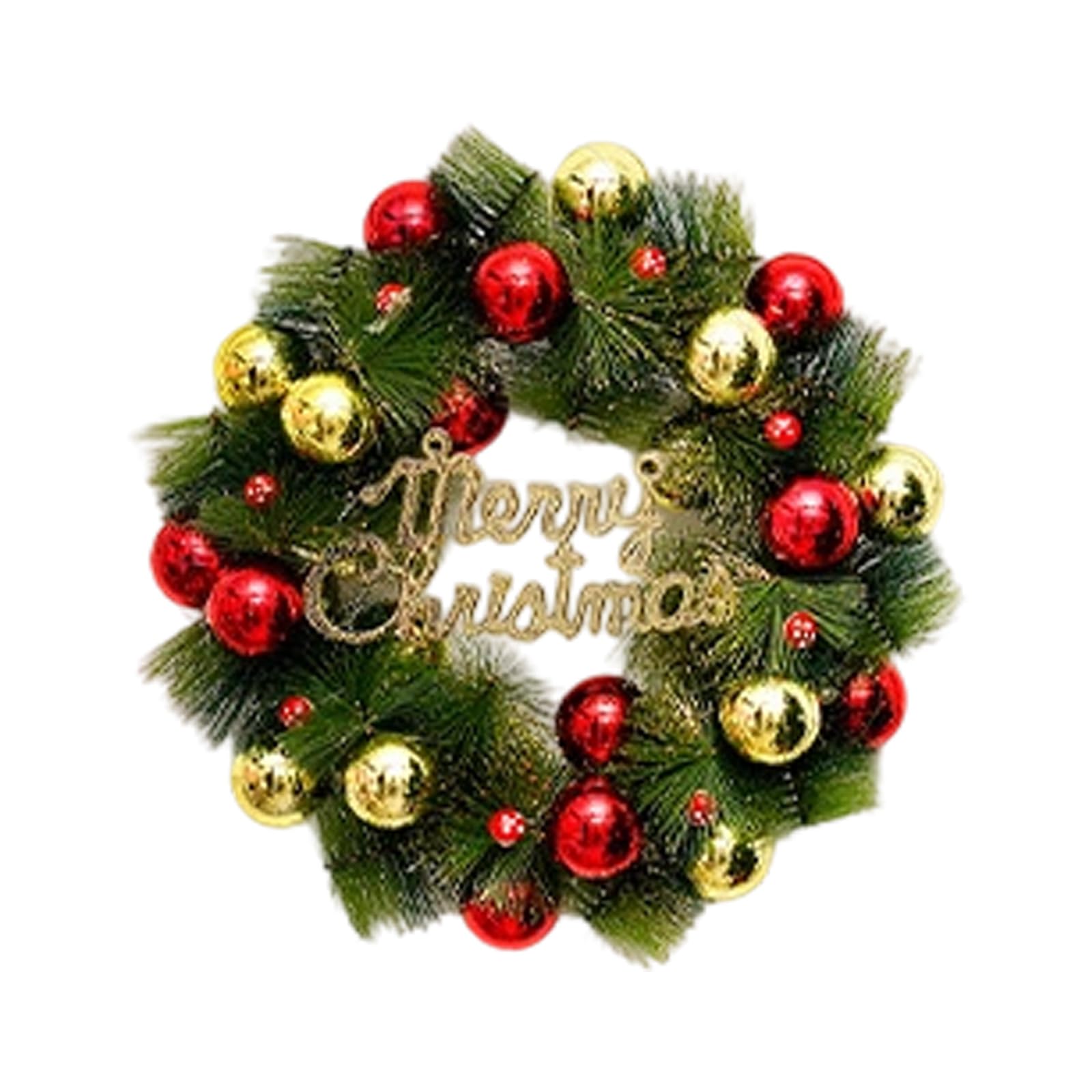 Tsophreniq Blue Merry Christmas Pine Wreath Garland Front Door Wall Hanging Artificial Holiday Decor For Home Party Ornaments Dark Green Christmas Wreath Merry Front Door Ornament Wall Artificial Pine Garland