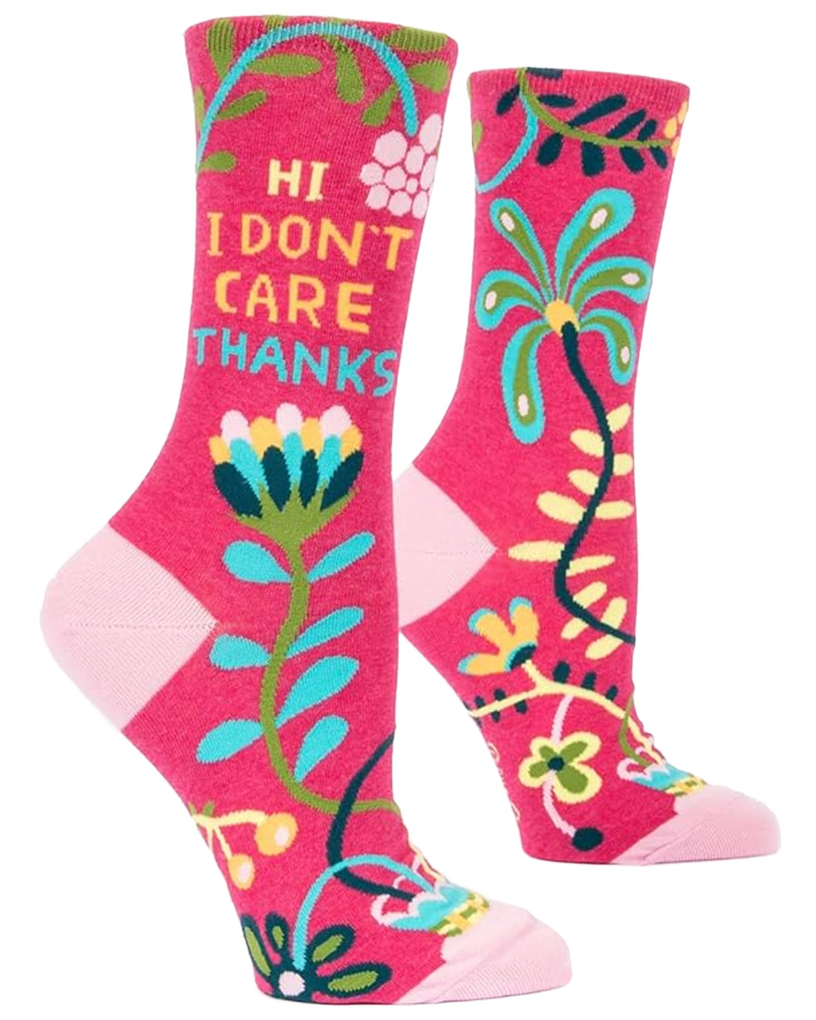 Blue Q Socks, Womens Crew,Hi I Dont Care Thanks,Womens Shoe Size 5-10