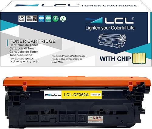 LCL Cartucho de tóner remanufacturado de repuesto para HP 508A CF362A M552dn M553dn M553n M553x (paquete de 1 amarillo)