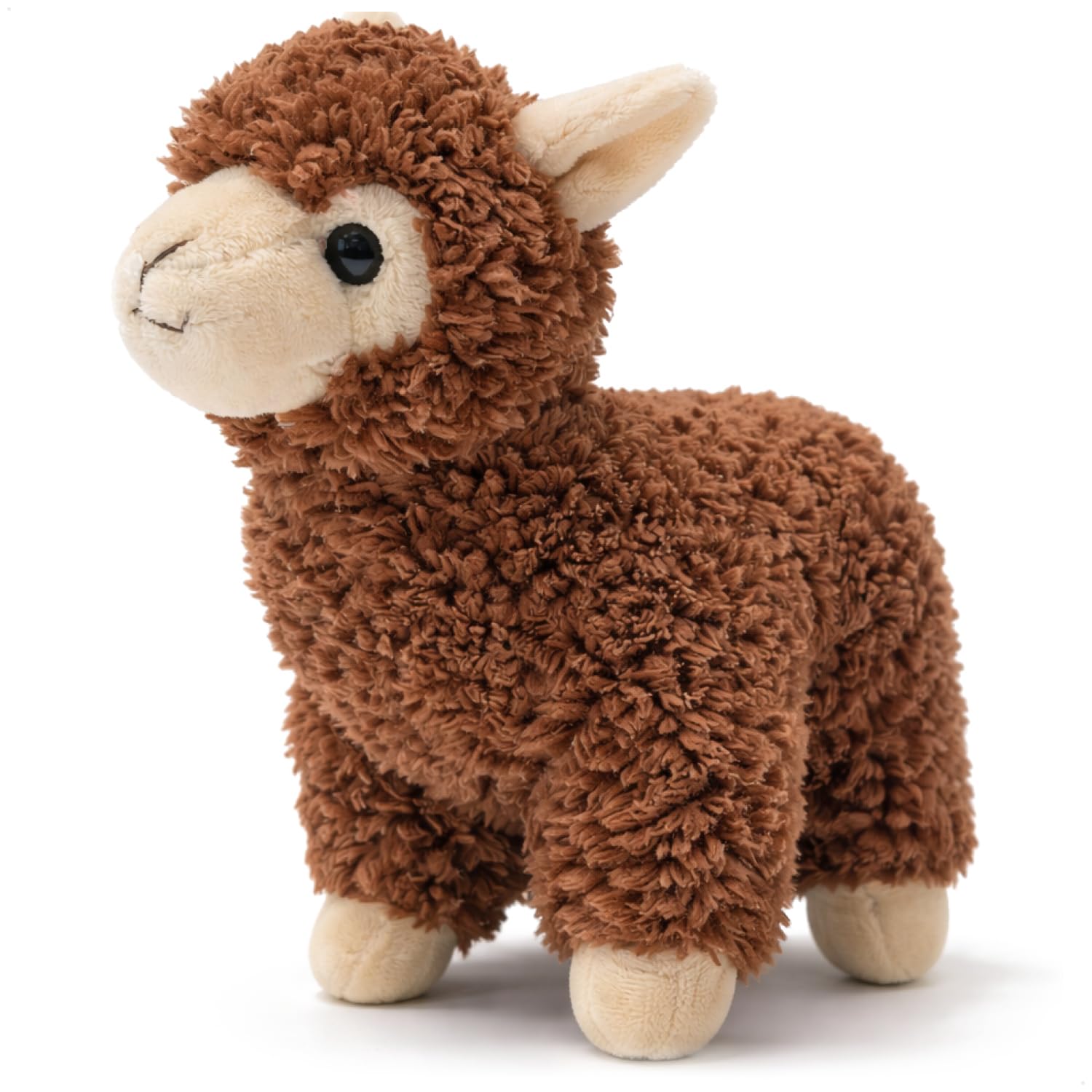 com-four® Peluche Llama 22 cm – Alpaca Suave 100% poliéster – muñeco de Peluche Esponjoso – Juguete tierno para Regalo y decoración (marrón - Llama)