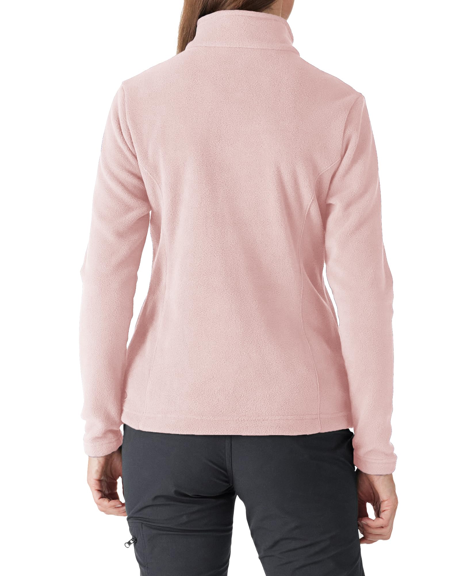 Outdoor Ventures Chaqueta de forro polar para mujer con cremallera completa, cuello alto, chaqueta ligera de forro polar para mujer