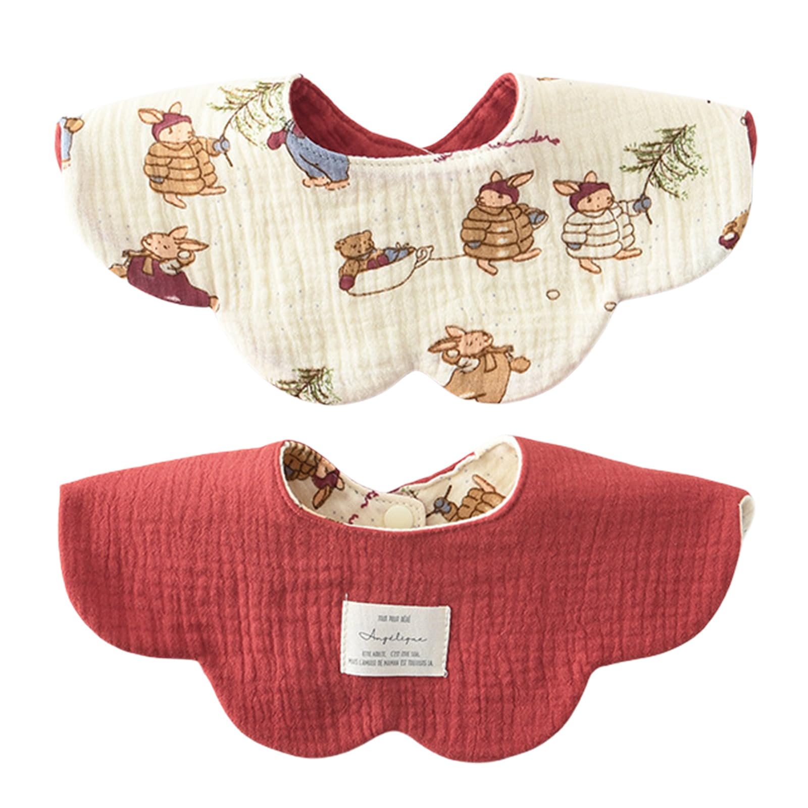 Zeiwohndc Absorbent Baby Bandana Bib Breathable Drooling Scarf Soft Comfortable Teething for Newborns to Toddler 0-24 Month Baby