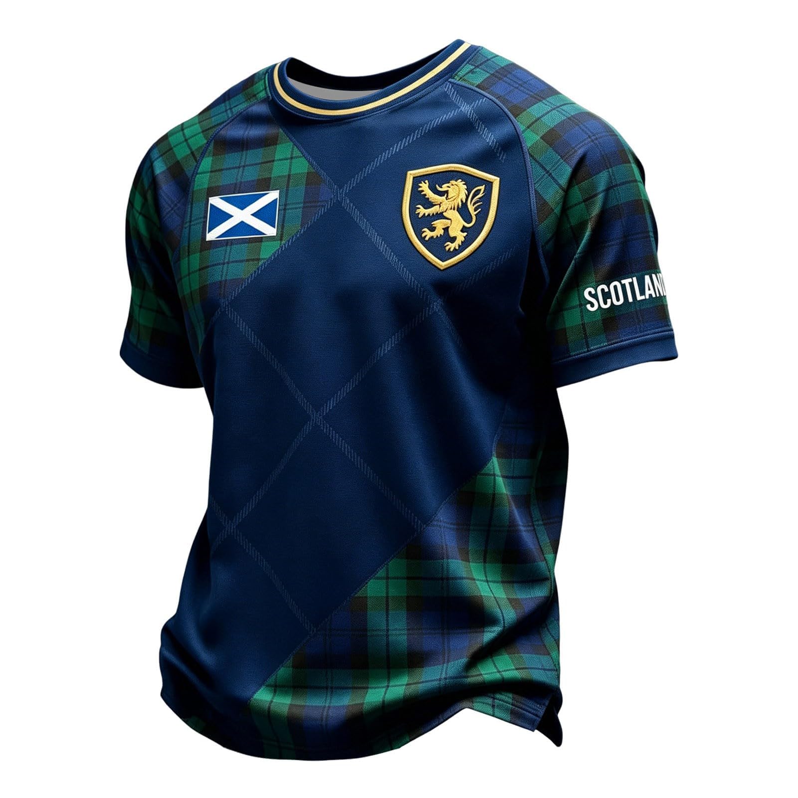 WDCHAOYUE Mens Scotland Flag Soccer T-Shirt Football 2026 World Cup Scotland Short Sleeve Crewneck Shirt for Football Fans Supporters