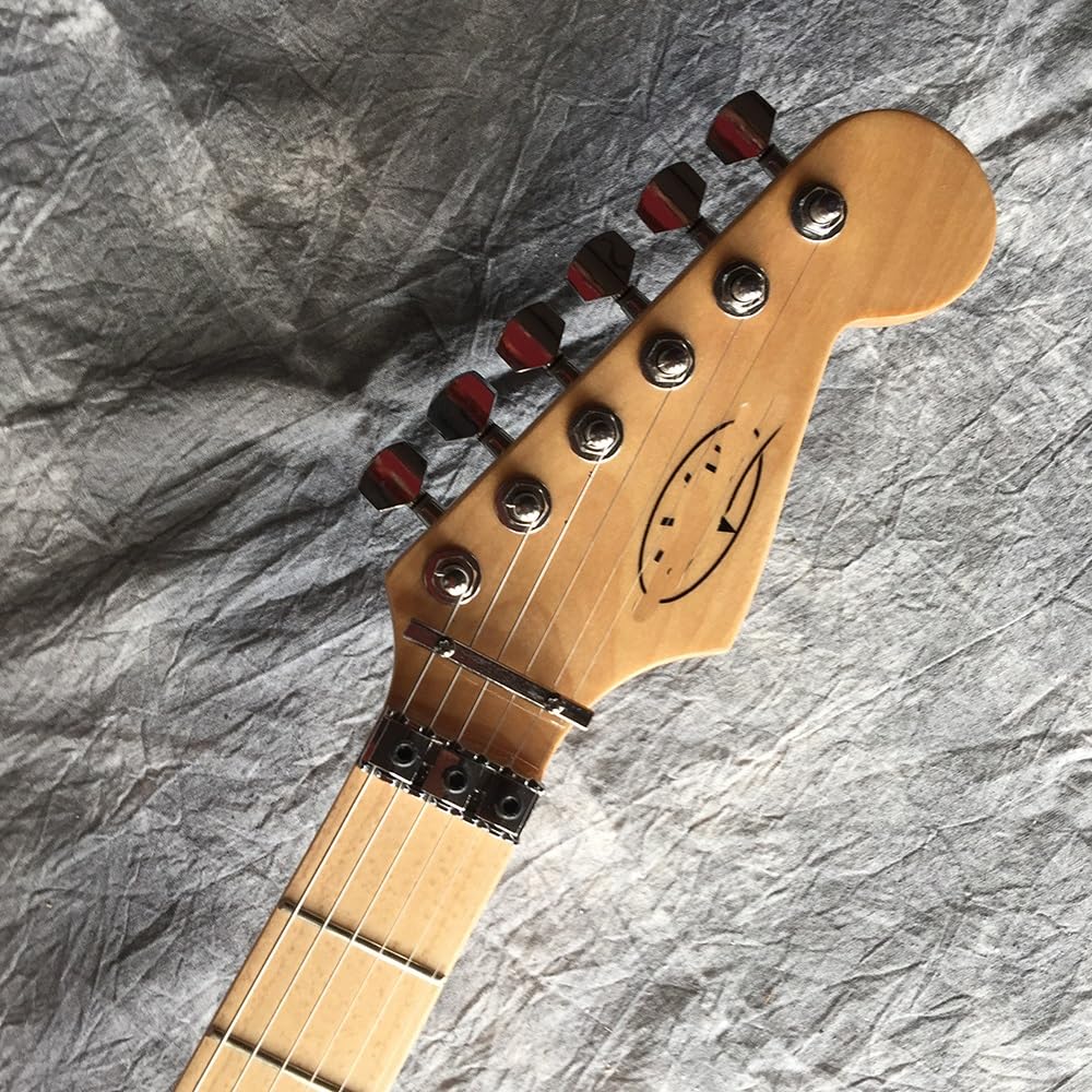 Amazon | カスタムエレキギター、ブラックとイエローのEVストライプ