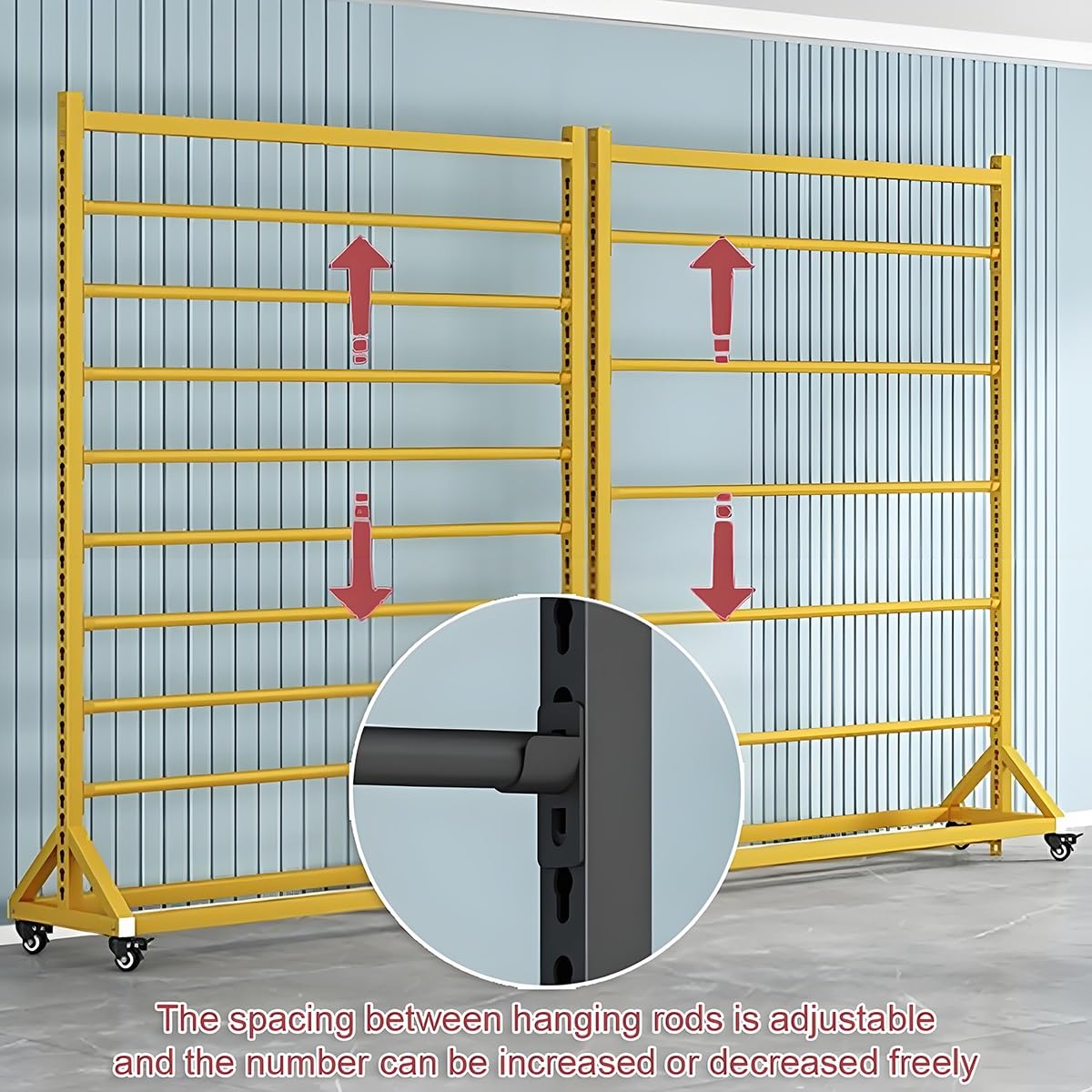Porte-rouleau de tissu – Organiseur mobile robuste avec tige de suspension réglable pour ranger les tissus, nappes, films de fenêtre et papier peint