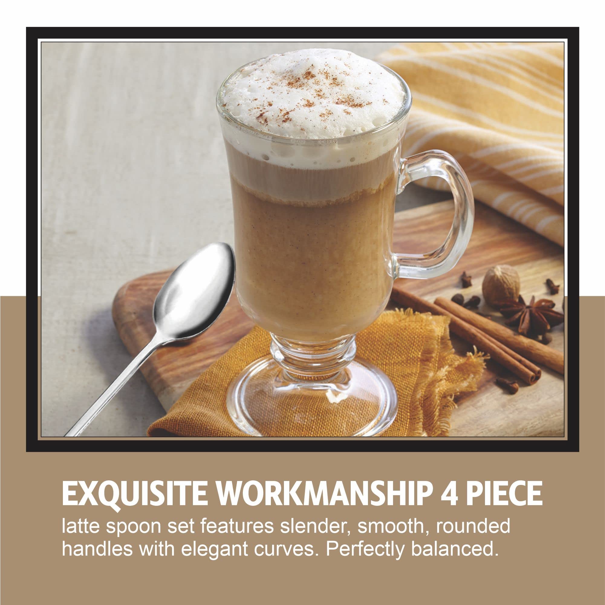 Set Di 6 Cucchiai Lunghi AOOSY In Acciaio Inox - Perfetti Per Mescolare Gelato, Caffè Freddo, Tè E Cocktail - Foto 10