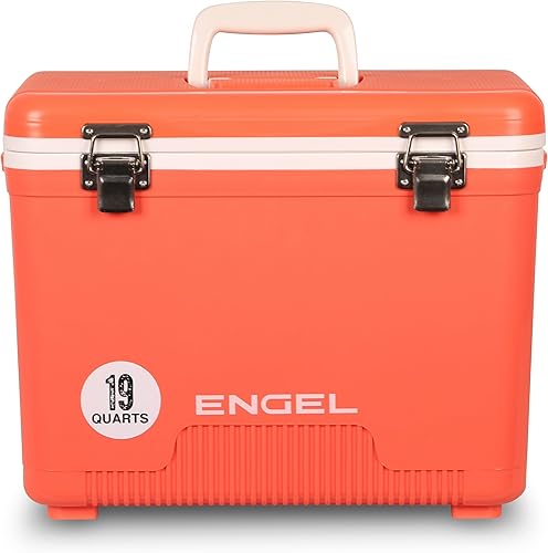 Miniatura 21 de Engel Hielera Drybox de 19 cuartos de galón, a prueba de fugas, hermética, y lonchera pequeña de carcasa dura para hombres y mujeres Negro -,Negro y