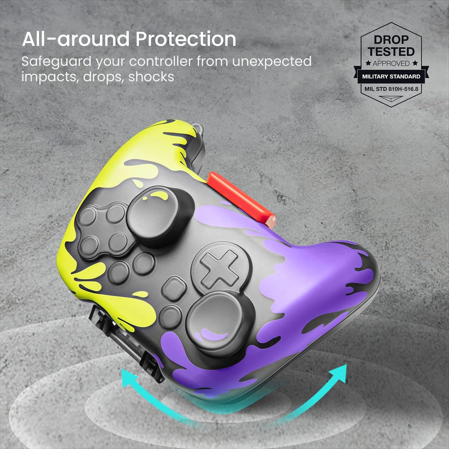 tomtoc Switch Pro Controller Case, Switch Remote Hard Shell Joystick Protector for Nintendo Switch OLED Pro Controller, Shock-Proof, Anti-Scratch, Water-Resistant Switch Accessory Protective Cover