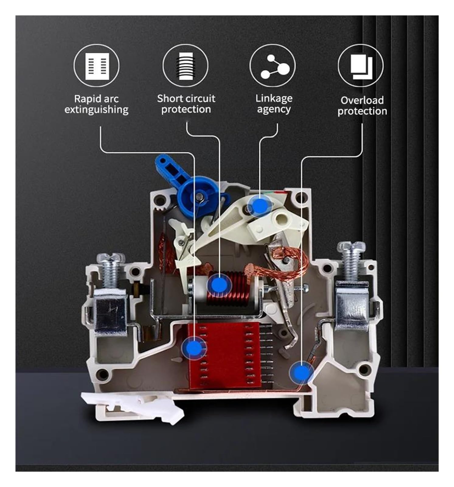 DZ47-63 10A 16A 20A 25A 32A 40A 50A 63A 2P AC 400V Mini interruttore automatico MCB Interruttore di sicurezza Interruttore di sicurezza(32A)