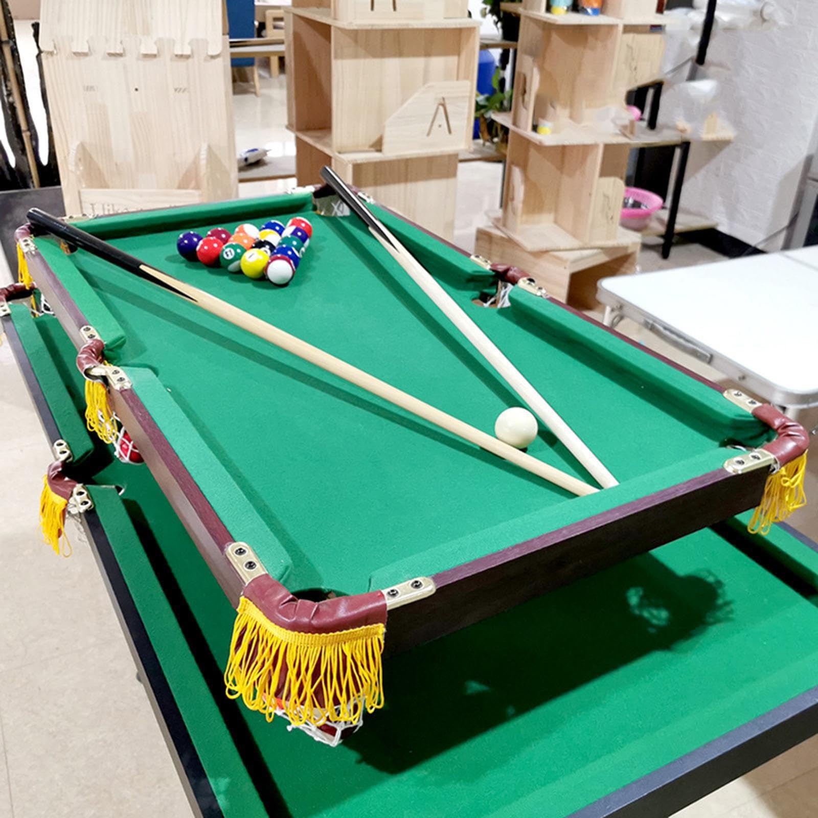 Mini Table de Billard de Voyage, idéale pour s'amuser en intérieur, pour Tous Les âges. Cadeau Parfait pour Les réunions de Famille et Entre Amis. Comprend : Boules