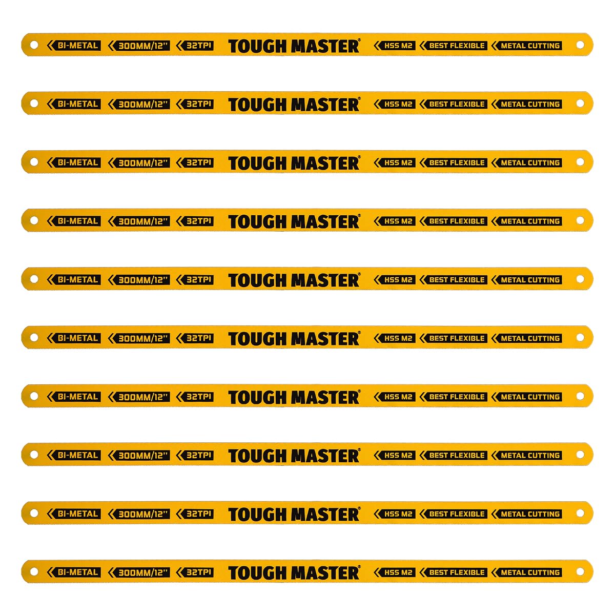 Tough Master Hacksaw Blades 32 Tpi Bi-Metal Blades For 300mm Hacksaw Frames10 Pieces (Tm-Hsb132) from B&Q