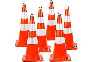 BATTIFE 28 Inch Traffic Cones - Enhance Road & Home Safety