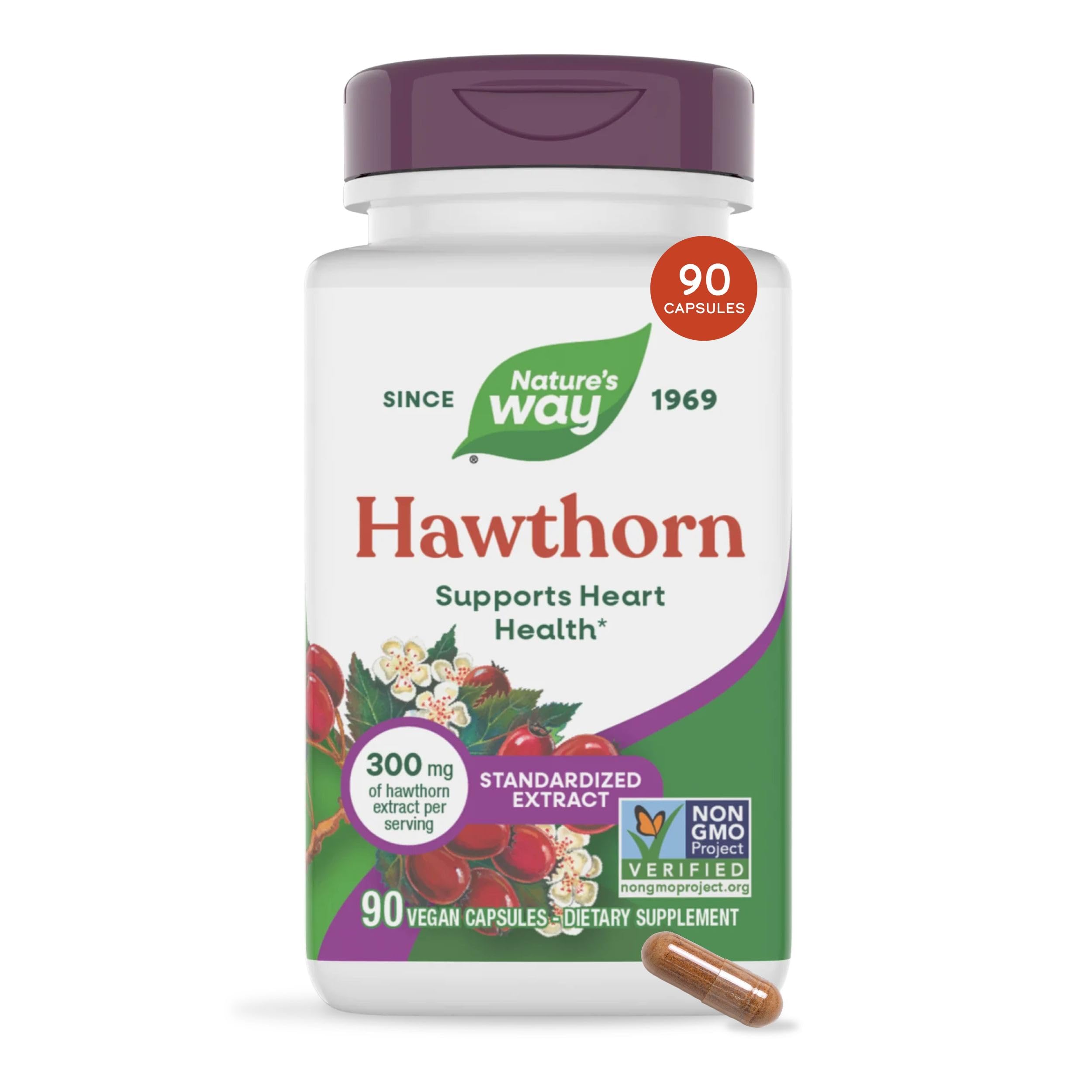 Nature's Way Hawthorn Standardized Extract, Supports Heart Health*, 90 ct