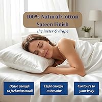 Vista 6 de Beckham Hotel Collection Juego de sábanas tamaño Twin 100% algodón, ropa de cama de satén de lujo 500TC, bolsillo profundo de 16", que absorbe