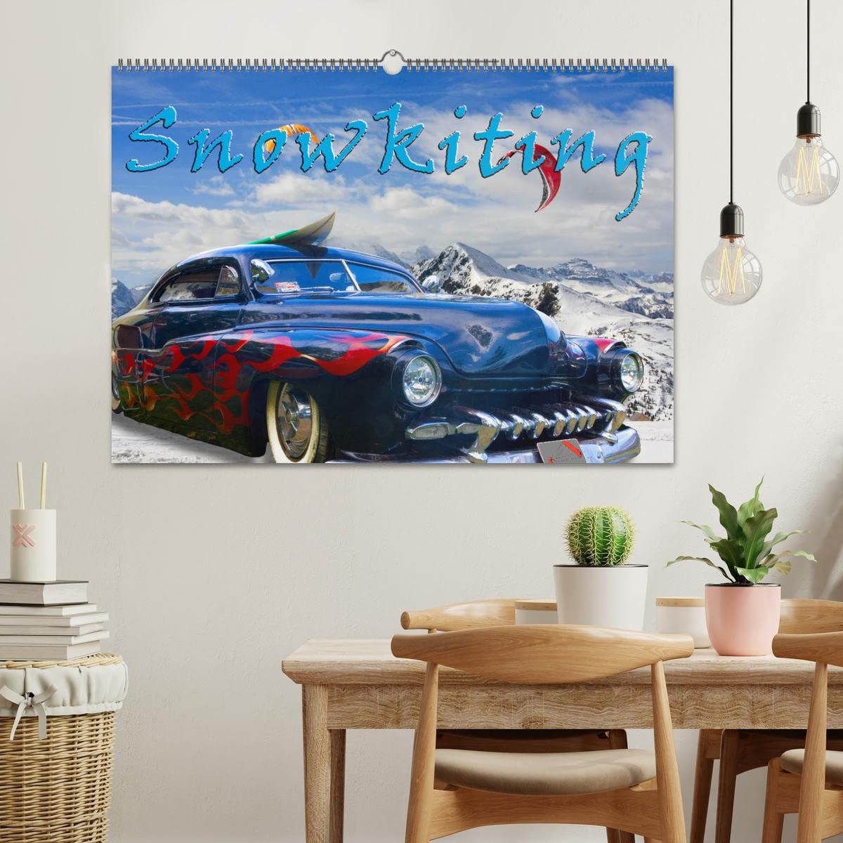 Snowkiting (Wandkalender 2026 DIN A2 quer), CALVENDO Monatskalender: Wintersport mit Windkraft