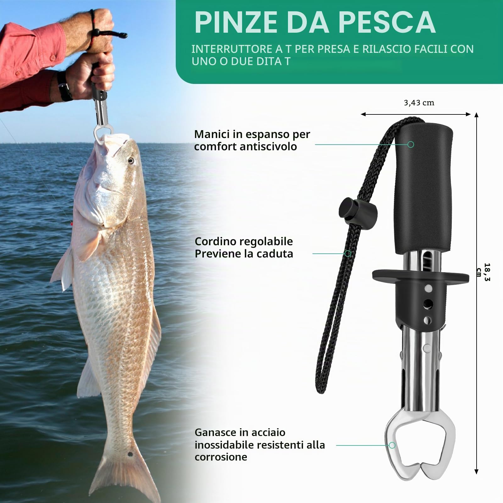 THKFISH Kit di attrezzi da pesca con marsupio, pinze, esche, bilancia digitale, 85 pezzi