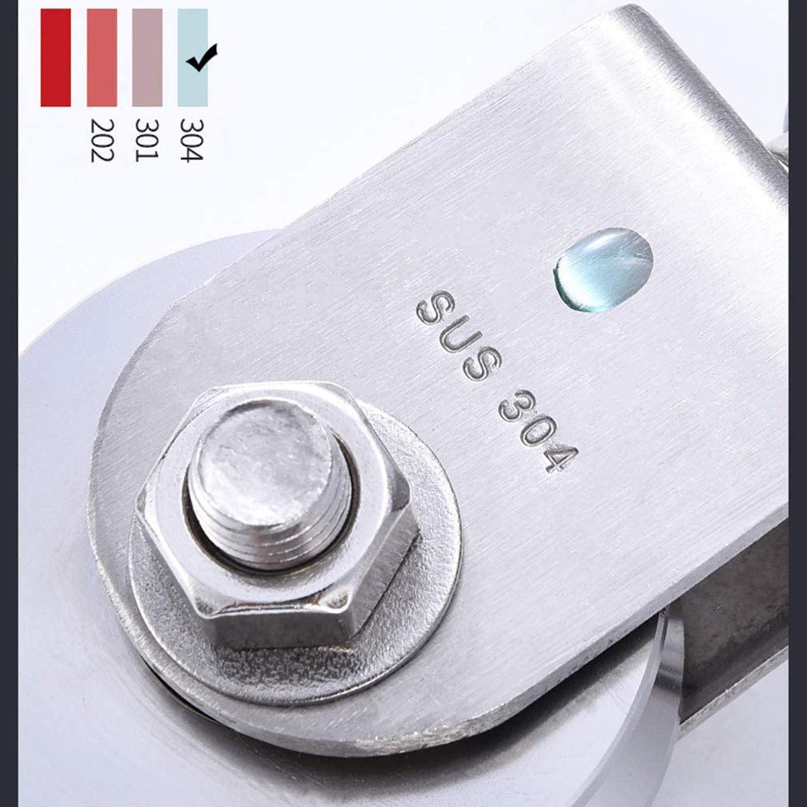 Creatiee-Pro M32 Einzel-Umlenkrolle mit Rollkran aus 304 Edelstahl, drehbarer Haken, Drehgelenk, Heberad, feste Umlenkrolle für Drahtseilbelastung, 250 kg 4Pcs Creatiee-Pro M32 Einzel-Umlenkrolle mit Rollkran aus 304 Edelstahl, drehbarer Haken, Drehgelenk, Heberad, feste Umlenkrolle für Drahtseilbelastung, 250 kg 4Pcs