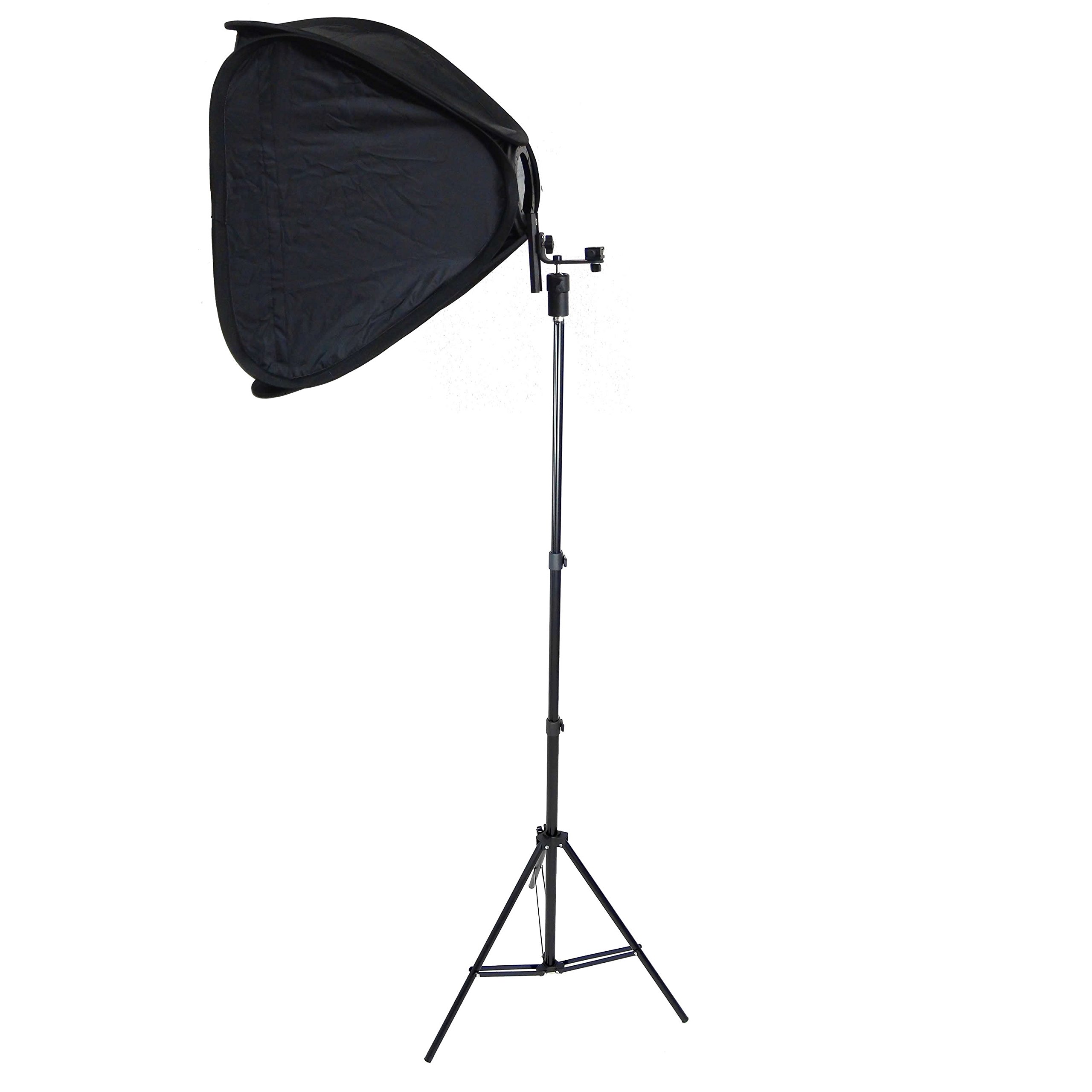 DynaSun Kit SB1009 60x60cm XL Softbox Quadrangolare Pieghevole Portatile Professionale EasyFolder con Cavalletto Stativo W803 220cm con Slitta Hot shoe per Flash