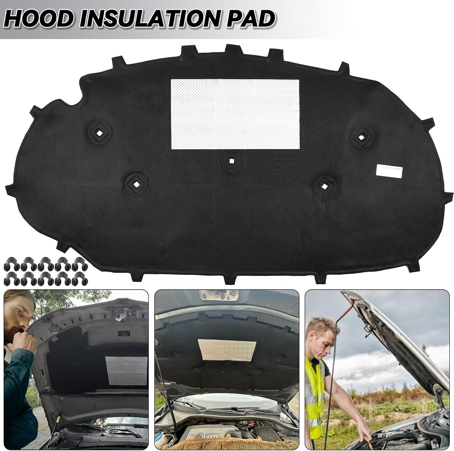 DEMUR for Mercedes-Benz 300SL 500SL 600SL R129 SL320 Motorkap Warmte-isolatie Pad Geluiddichte Katoenen Cover Warmte-isolatie mat Geluiddempende Mat