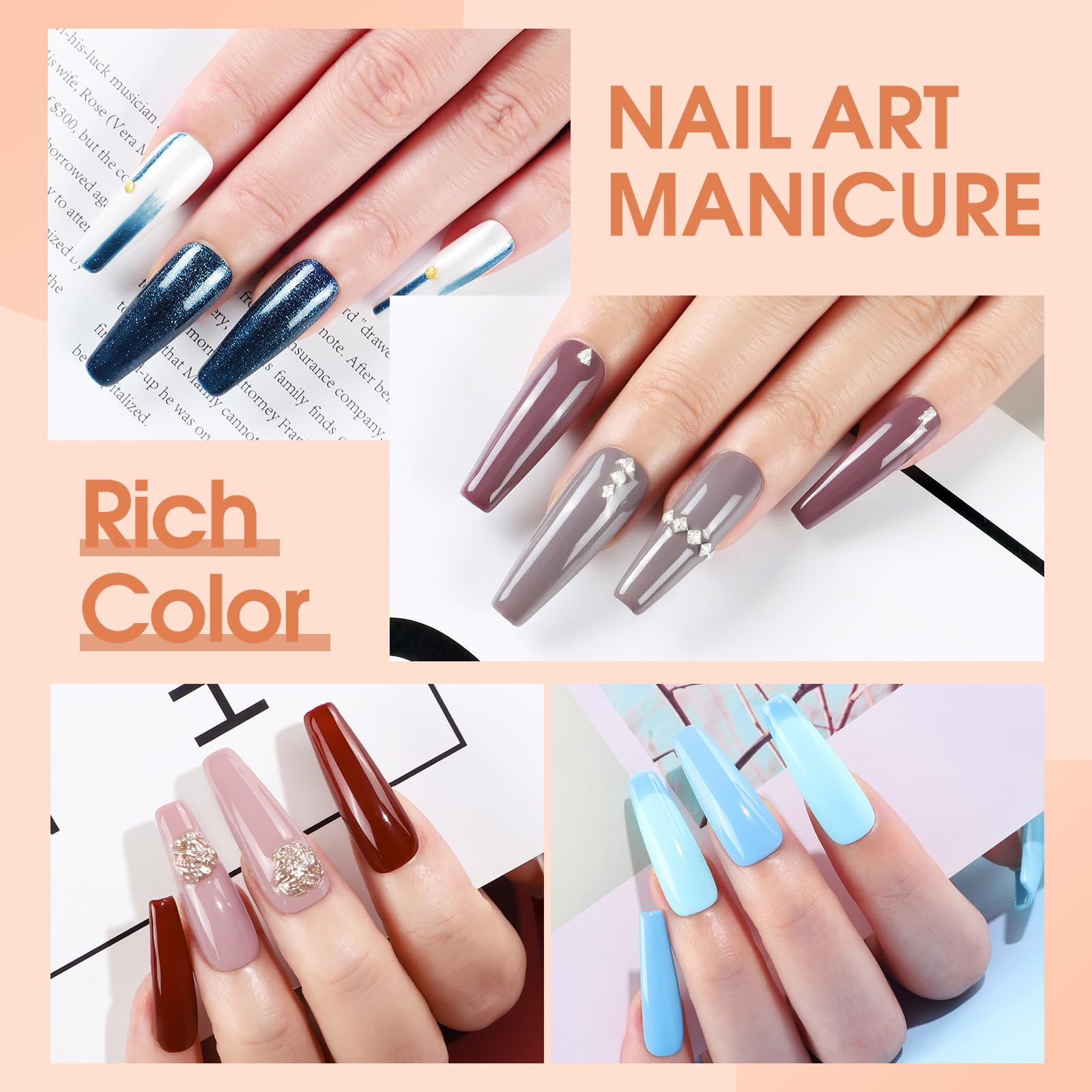 COSCELIA Żelowy zestaw do paznokci z lampą UV 20 kolorów Baza Top Coat narzędzia do manicure