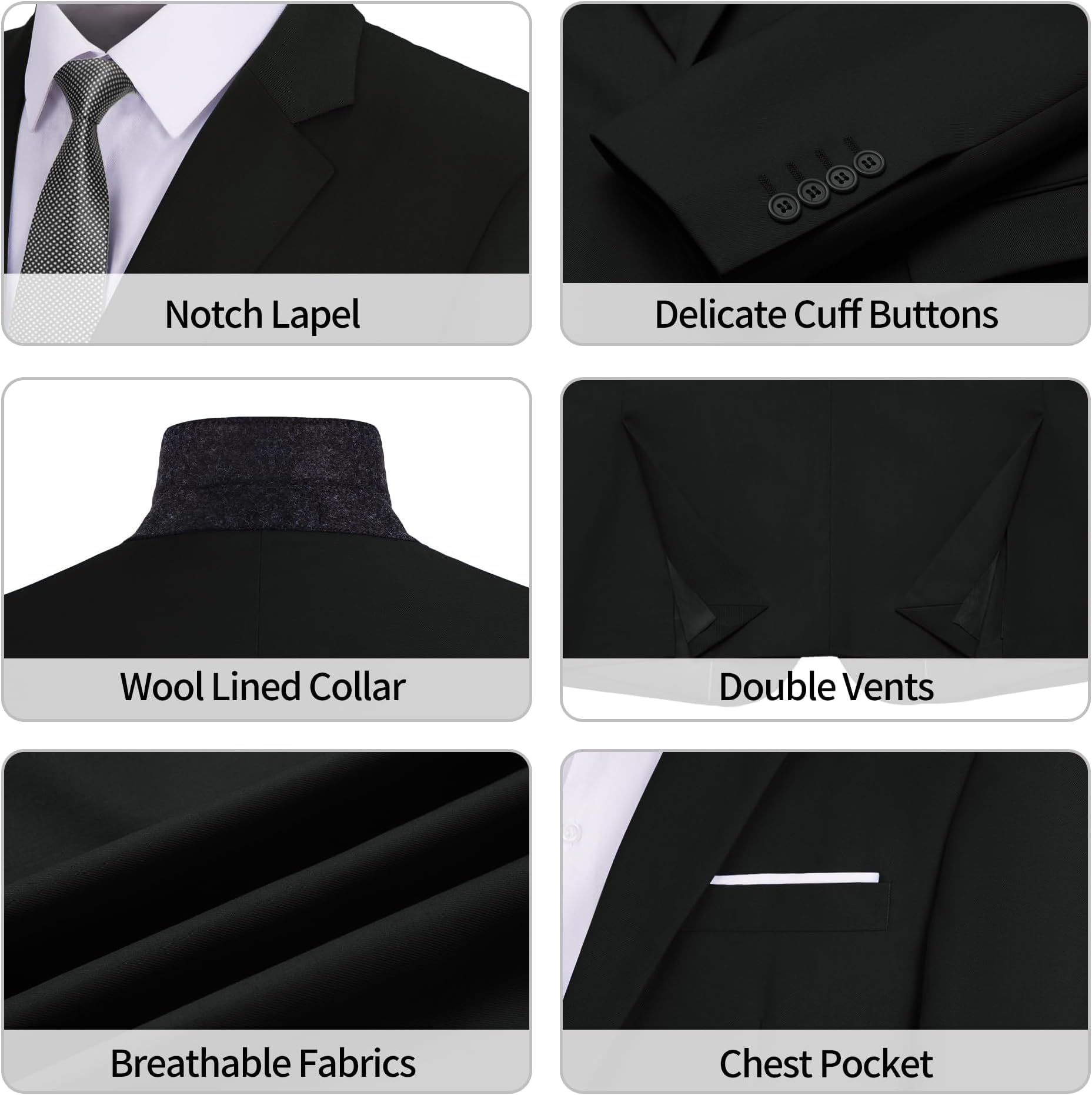 Sakko Herren Slim Fit 2 Knöpfe Smart Casual Anzugjacke für Business Hochzeit Party Leichtes Blazer mit Reverskragen