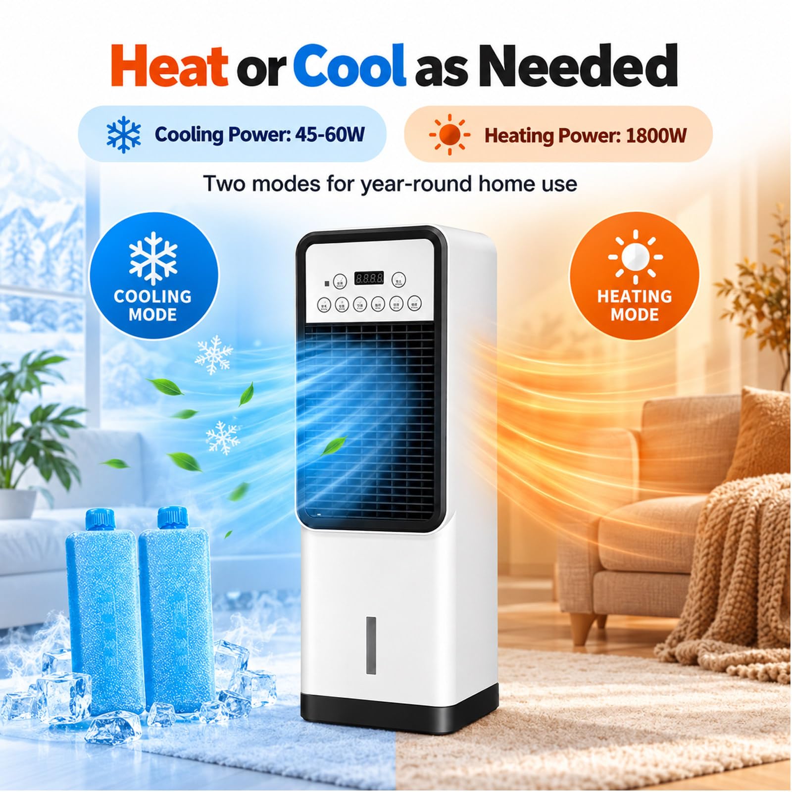 Climatiseur Portable avec Chauffage et Télécommande