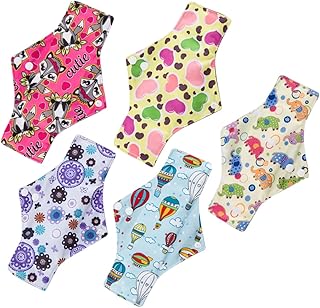 Totority Mama Pads 5Pcs Washable Reusable Towel Portable Foldable Bamboo Charcoal Cloth Menstrual Pads 25x18cm (Random Color) Mama Cloth Pads