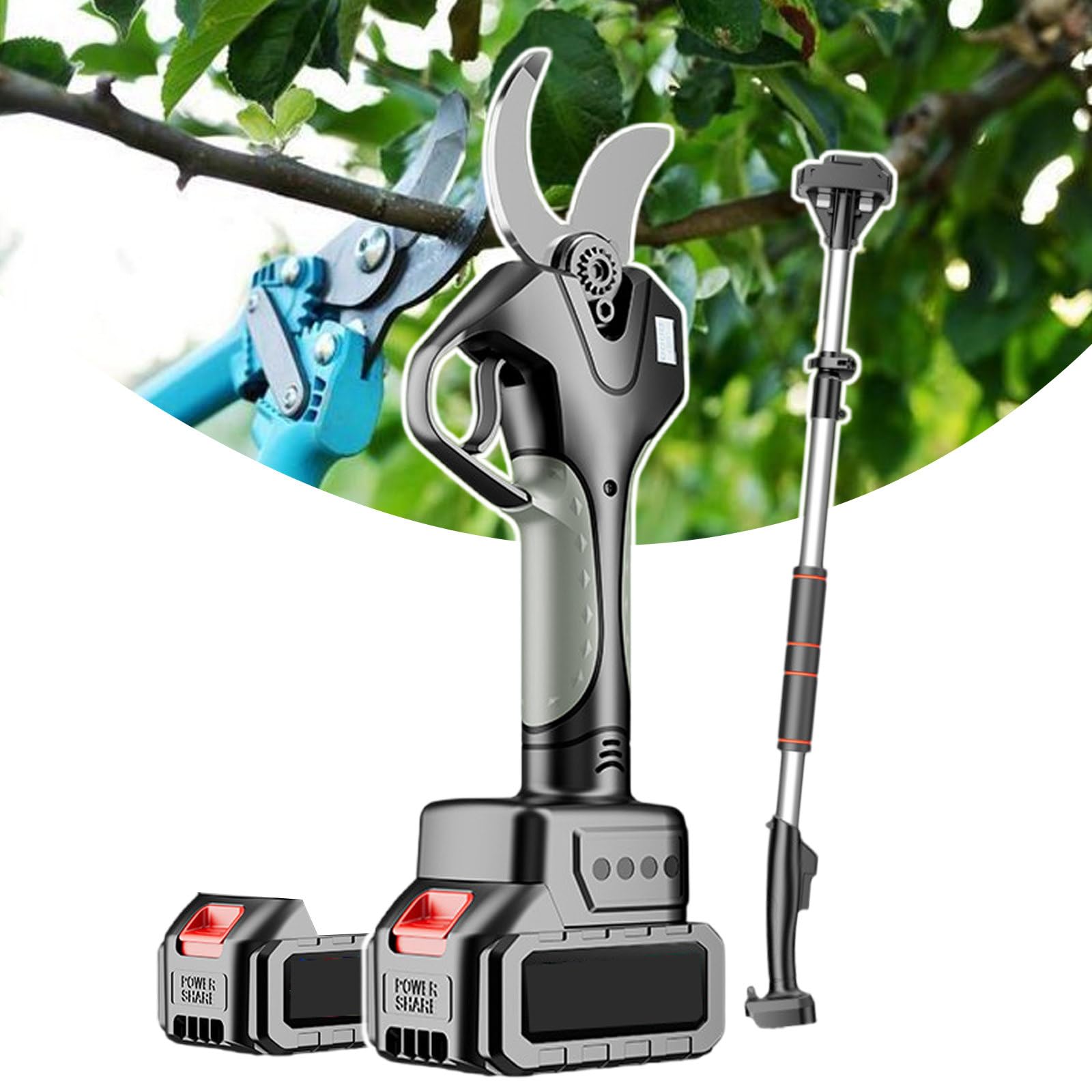 Tijeras De Podar InaláMbricas para JardineríA, MáQuina De Podar EléCtrica Recargable, Recortadora De Ramas De Mano, DiáMetro De Corte 45 Mm