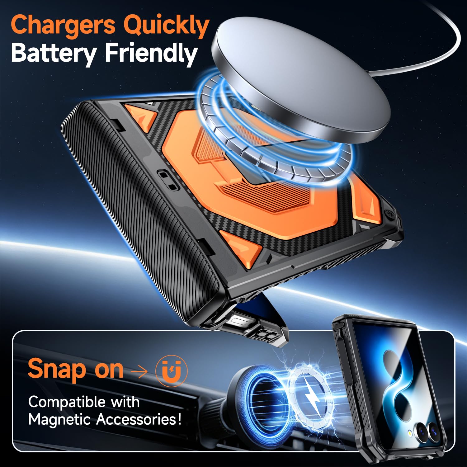 Ysnzaq Custodia magnetica per Samsung Galaxy Z Flip8 con cavalletto