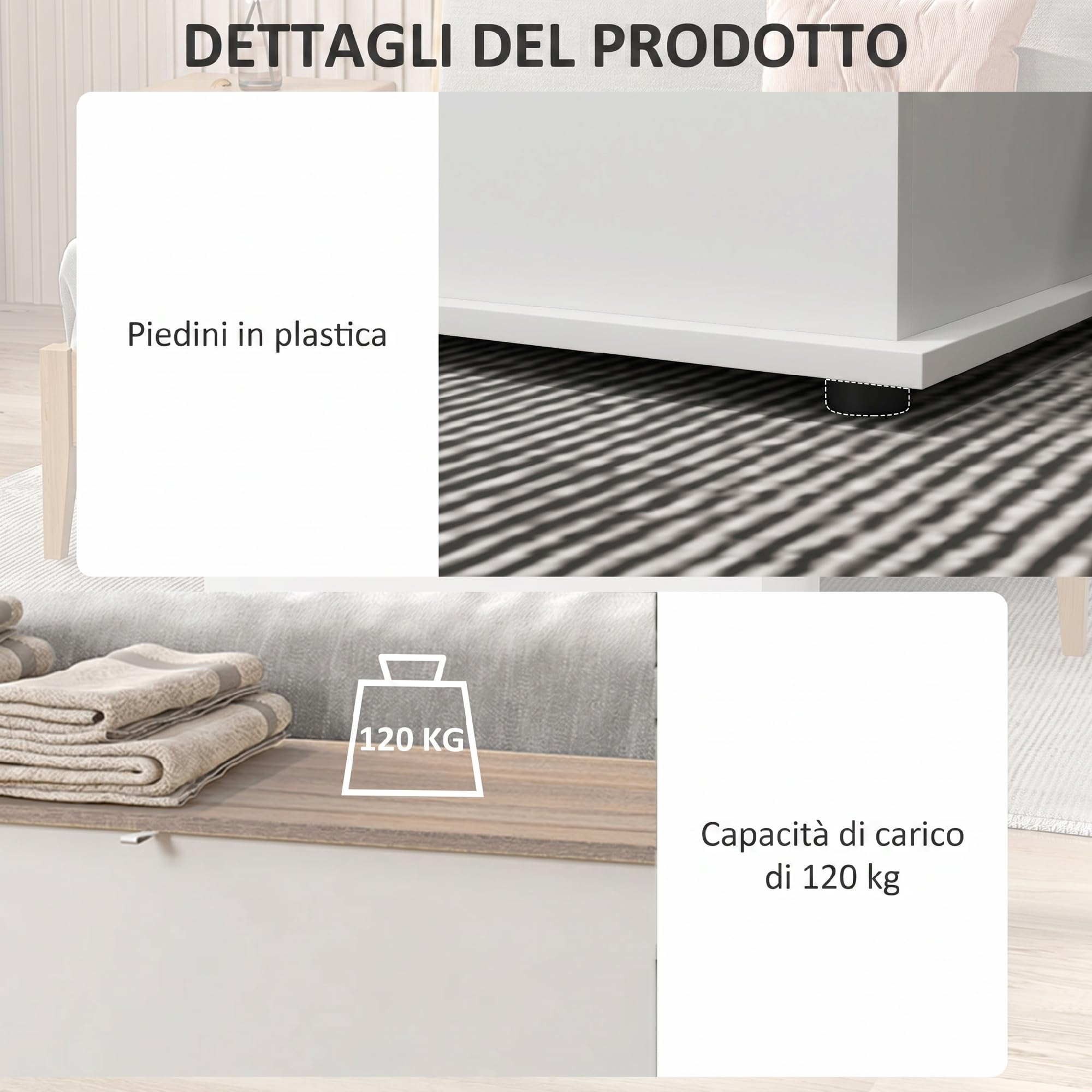 HOMCOM Baúl de Almacenaje Bisagra de Seguridad 100x40x40 cm Roble y Blanco | Banco de Almacenaje, Estilo Moderno, para Pasillo Dormitorio Salón