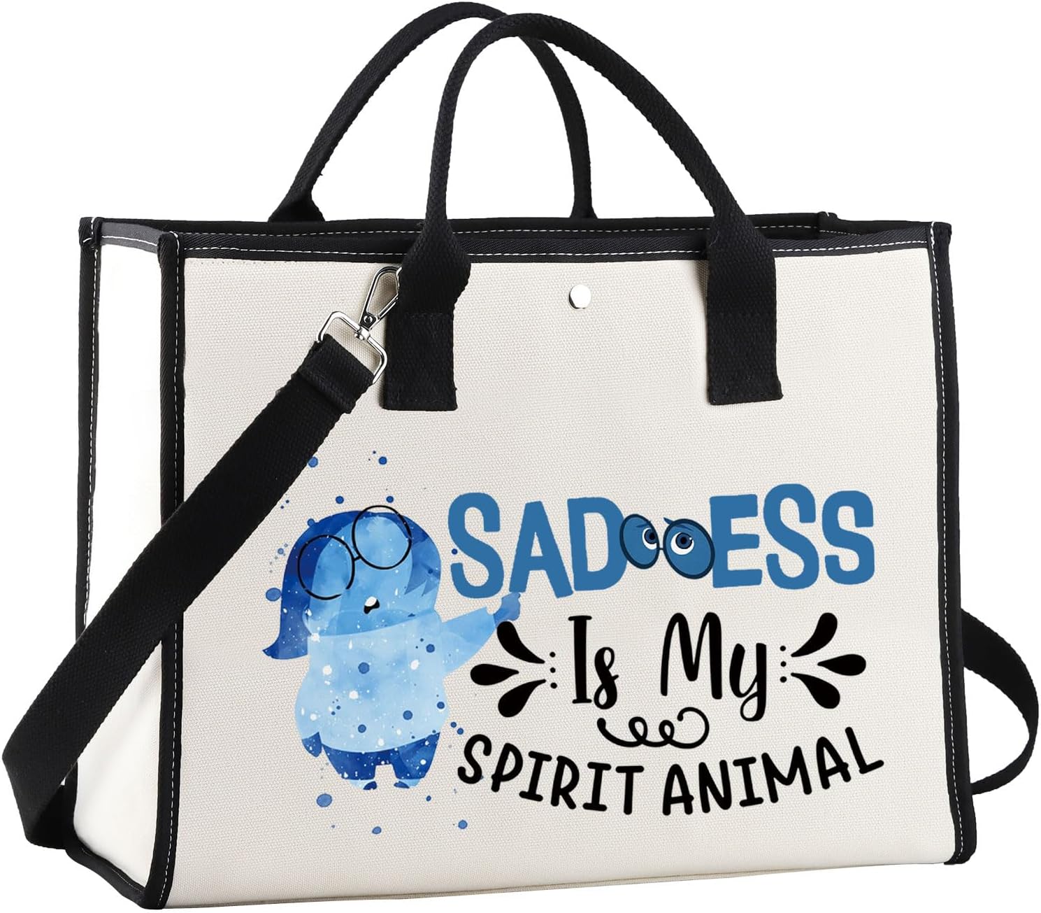 JNIAP Emotion Movie Makeup Bag Cartoon Movie Gifts Cartoon Lover Gifts Emotions Feeling Emotional Zipper Pouch(Sadnes Tote)