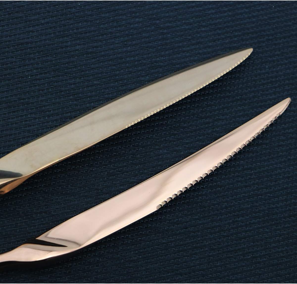 Gugrida Luxury 18/10 Stainless Steel Steak Knife Set of 6 (Mirror Poblished,Rose Gold)