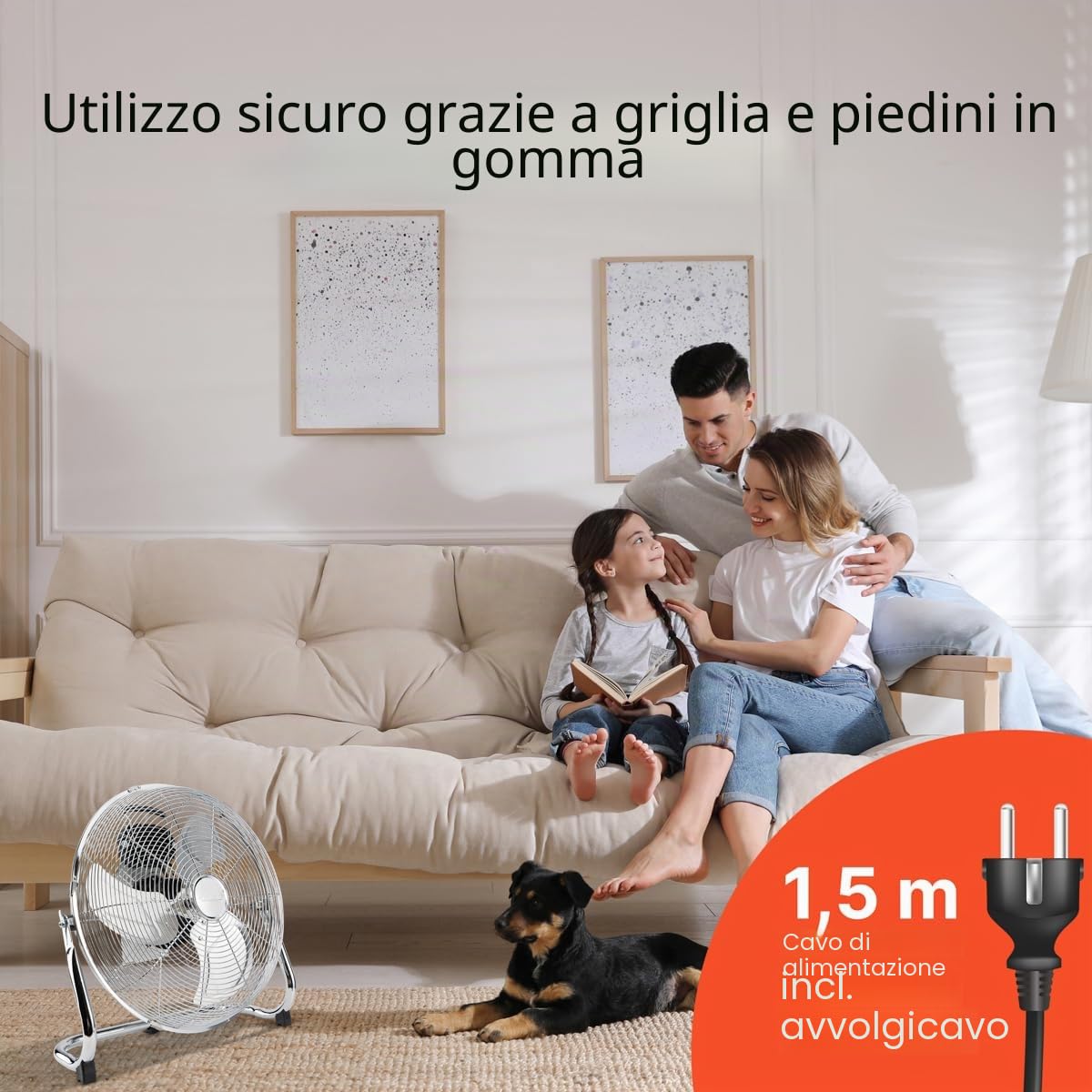 PROFI CARE PC VL 3066 WM - Ventilatore da pavimento retrò - 100 W - 45 cm - Indicatori LED - 4 livelli (0-1-2-3) - Silenzioso - Cromo