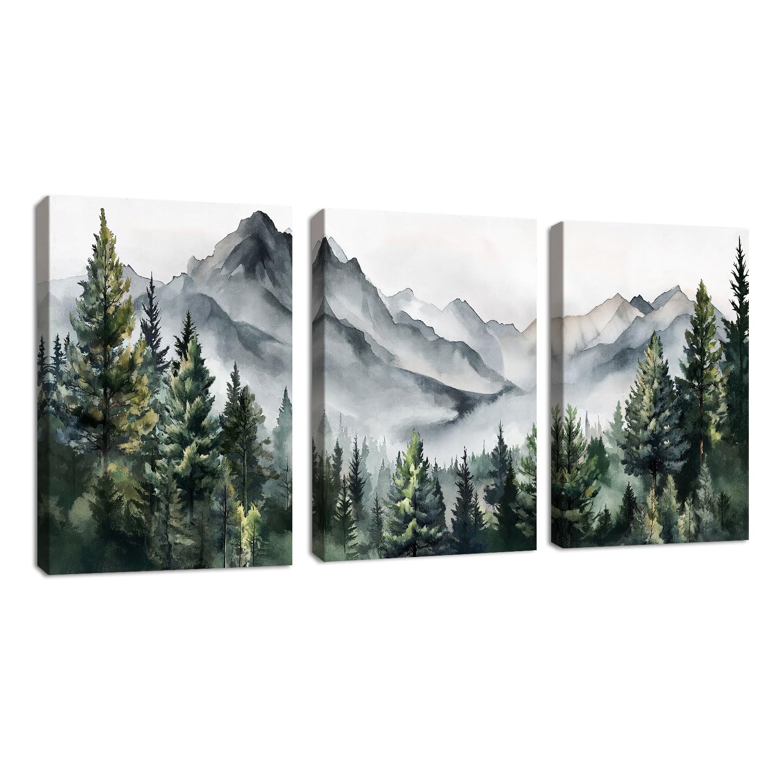 FajerminArt 3 Panels Modern Canvas Wall Art Navy Blue Gold Flowers Coconut Leaves Pictures Painting on Canvas Prints for Living Room Bedroom Office Wall Decoration Stretched On Frame 30x40cmx3 Pcs — view 16